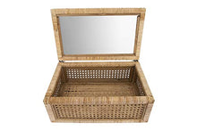 Load image into Gallery viewer, Creative Co-Op Woven Rattan Glass Lids &amp; Fir Wood Frame (Set of 2 Sizes) Display Boxes, Beige
