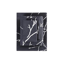 Load image into Gallery viewer, Wake In Cloud - Branches Sheet Set, Tree Pattern Printed on Charcoal Dark Gray Grey, Soft Microfiber Bedding (4pcs, King Size)
