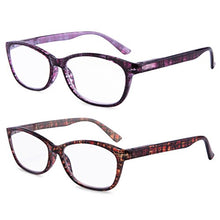 Load image into Gallery viewer, EYEGUARD High Magnification Power 2 Pairs Spring Hinge Reading Glasses Ultra Clear Women Readers(+4.50+5.00 +5.50+6.00)
