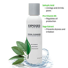 Load image into Gallery viewer, Exposed Skin Care Facial Cleanser Acne Treatment Step 1 – Complete Breakout Eliminating Face Wash for Teens/Adults - Gentle Natural Tea Tree and Salicylic Acid - 4 Fluid Ounces
