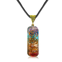 Load image into Gallery viewer, Crystal Vibe Orgone Seven Chakra Stones Handmade Healing Pendant Crystal Necklace with Adjustable Cord for EMF Protection, Stress, Anxiety, Meditation, Spiritual Gift Jewelry
