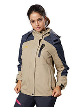 Load image into Gallery viewer, Spmor Women's Waterproof Jacket Rain Coat Windproof Breathable Hooded Windbreaker Jacket Khaki X-Large
