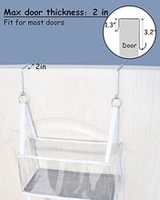 Load image into Gallery viewer, ULG Over Door Organizer with 4 Large Ultra Sturdy &amp; Large Pockets Organizer, 22 lbs Capacity Hanging Storage Organizer with Clear Window for Bedroom Nursery, Baby Kids Toys, Shoes, Diapers, White
