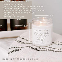 Load image into Gallery viewer, Sweet Water Decor Merry and Bright Candle | Fir, Nutmeg, and Clove, Winter Holiday Scented Soy Wax Candle for Home | 9oz Clear Glass Jar, 40 Hour Burn Time, Made in the USA
