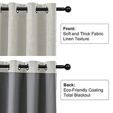 Load image into Gallery viewer, Rose Home Fashion Patio Door Curtains, 100% Blackout Curtains, Linen Textured Thermal Insulated Sliding Door Curtains, Grommet Sliding Glass Door Curtains-1 Panel (100x108 Beige)
