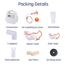 Load image into Gallery viewer, Nebulizer Machine Air Compressor Machine for Kids Adults Babies Portable Personal Cool Mist Kit with Tubing Mouthpiece Adult&amp;Child Masks by only warm
