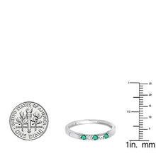 Load image into Gallery viewer, Dazzlingrock Collection 10K Round Emerald &amp; Diamond 5 Stone Ladies Anniversary Wedding Band, White Gold, Size 7
