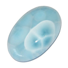 Load image into Gallery viewer, Satin Crystals Larimar Cabochon 1.25" Collectible Oval Gemstone Blue White Peace Sign Stone Zen Boho Natural Healing Rock Rare C17
