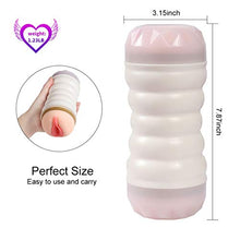 Load image into Gallery viewer, Double-Ended 3D Delûxe P'ôçkêt P'ûššy for Pleasure Male Mâštùrbätɔr Cup for Men Tight Hands Free Games Flešh LîghtŠex Tõy Pënispumps Easy to Use and Carry,Easy to Clean(White)
