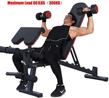Load image into Gallery viewer, EXF Weight Bench with Leg Extension and Leg Curl,Strength Training Bench for Full Body Workout Bench with Fast Folding Max Load 661LBS(Black)
