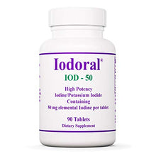 Load image into Gallery viewer, Optimox Iodoral 50 mg - Original High Potency Lugol Solution Iodine Nutritional Supplement - Energy and Thyroid Support - 90 Tablets
