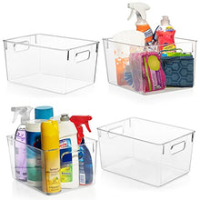 Load image into Gallery viewer, ClearSpace Plastic Storage Bins – Perfect Kitchen Organization or Pantry Storage – Fridge Organizer, Pantry Organization and Storage Bins, Cabinet Organizers
