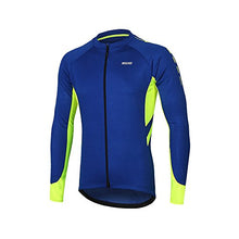 Load image into Gallery viewer, ARSUXEO Men's Full Zipper Long Sleeves Cycling Jersey Bicycle MTB Bike Shirt 6030 Blue Size L
