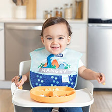 Load image into Gallery viewer, Bumkins SuperBib, Baby Bib, Waterproof, Washable Fabric, Fits Babies and Toddlers 6-24 Months - Hangry, Dinosaurs, Blue Tropic (3-Pack)
