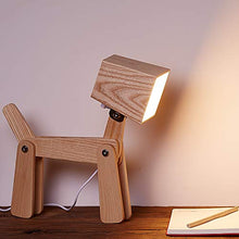 Load image into Gallery viewer, HROOME Kids Table Lamp - Wooden Dog and Dinosaur Desk Lamp

