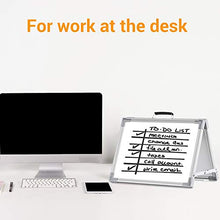 Load image into Gallery viewer, Small Whiteboard Dry Erase Boards, Portable White Board Double Sided Magnetic Board Stand, Foldable Desktop White Boards for Kids Students Teacher for School Home Kitchen Office 12x16 Inch
