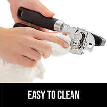 Load image into Gallery viewer, Gorilla Grip Manual Handheld Strong Can Opener, Sharp Cutting Wheel for Smooth Edge Cut, Oversized Easy to Use Turn Knob, Comfortable Soft Handle, Includes Built in Bottle Opener, Almond

