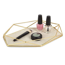 Load image into Gallery viewer, Umbra 299481-221 Prisma Tray, Geometric Plated Jewelry Storage, 11" Length x 7.25" Height x 1.5” Width, Matte Brass
