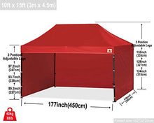 Load image into Gallery viewer, ABCCANOPY Heavy Duty Ez Pop up Canopy Tent with Sidewalls 10x15, Red
