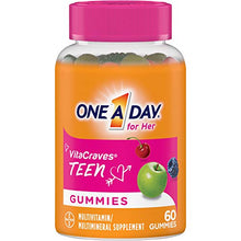 Load image into Gallery viewer, One A Day Teen for Her Multivitamin Gummies, Supplement with Vitamin A, Vitamin C, Vitamin D, Vitamin E and Zinc for Immune Health Support* &amp; more, 60 Count
