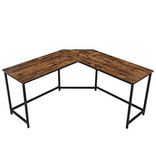 Load image into Gallery viewer, VASAGLE L-Shaped Computer Desk, 58-Inch Corner Desk for Study, Home Office Writing Workstation, Gaming Table, Space-Saving, Easy Assembly, Industrial Design, Rustic Brown and Black ULWD73X
