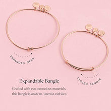 Load image into Gallery viewer, Alex and Ani Collaborations Harry Potter Leviosa and Feather Duo Charm Expandable Bangle for Women, Shiny Rose Gold Finish, 2 to 3.5 in
