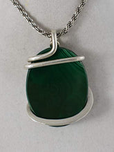 Load image into Gallery viewer, Bellas PEndants Malachite Stone Pendant Hand Wrapped in Silver by Isabella Roth
