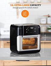 Load image into Gallery viewer, Innsky Air Fryer, 10.6-Quarts Air Oven, Rotisserie Oven, 1500W Electric Air Fryer Oven with LED Digital Touchscreen, 10-in-1 Countertop Oven with Dehydrator &amp; Rotisserie, 6 Accessories &amp; 32+ Recipes
