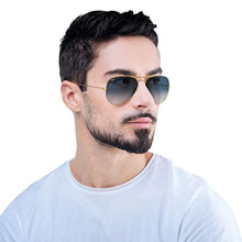 Load image into Gallery viewer, Ray-Ban RB3025 Classic Aviator Sunglasses, Gold/Clear Gradient Blue, 55 mm

