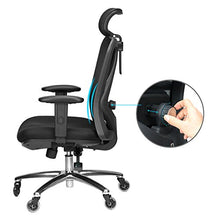 Load image into Gallery viewer, Duramont Ergonomic Adjustable Office Chair with Lumbar Support and Rollerblade Wheels - High Back with Breathable Mesh - Thick Seat Cushion - Adjustable Head &amp; Arm Rests, Seat Height - Reclines
