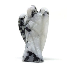 Load image into Gallery viewer, Nelson Creations, LLC White Rainbow Moonstone Hand-Carved Natural Gemstone Crystal Healing Angel Figurine Statue, 2 Inch
