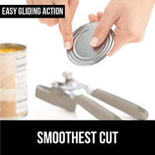 Load image into Gallery viewer, Gorilla Grip Manual Handheld Strong Can Opener, Sharp Cutting Wheel for Smooth Edge Cut, Oversized Easy to Use Turn Knob, Comfortable Soft Handle, Includes Built in Bottle Opener, Almond
