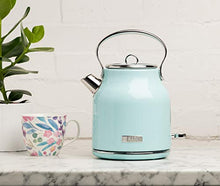 Load image into Gallery viewer, Haden HERITAGE 1.7 Liter Stainless Steel Retro Electric Kettle with Auto Shut-Off and Boil Dry Protection in Light Blue Turquoise
