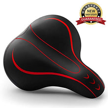 Load image into Gallery viewer, Xmifer Oversized Bike Seat, Comfortable Bike Seat - Universal Replacement Bicycle Saddle - Waterproof Leather Bicycle Seat with Extra Padded Memory Foam - Bicycle Seat for Men/Women
