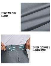 Load image into Gallery viewer, SPECIALMAGIC Hiking Pants for Men Slacks Dress Pants Elastic Waist Casual Tapered Stretchy Slim Fit 32 Grey
