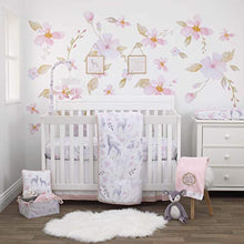 Load image into Gallery viewer, NoJo Watercolor Deer 4 Piece Nursery Crib Bedding Set, Pink/Grey/White/Blue
