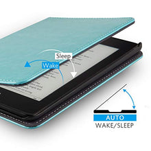 Load image into Gallery viewer, CoBak Kindle Paperwhite Case with Stand - Durable PU Leather Smart Cover with Auto Sleep Wake, Hand Strap Feature, ONLY Fits All New Kindle Paperwhite 10th Generation 2018 Released，Sky Blue
