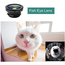 Load image into Gallery viewer, iPhone Lens,by Ailun,3 in 1 Clip On 180 Degree Fish Eye Lens+0.65X Wide Angle+10X Macro Lens,Universal HD Camera Lens Kit for iPhone 7/6s/6s Plus/6/SE/5/5s,Samsung,BlackBerry,Mobile Phone [Black]
