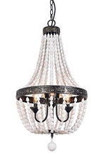Load image into Gallery viewer, ANKARL Wood Beaded Chandelier Ceiling Pendant 3-Light Fixture Wooden Bead and Metal Chandeliers Hanging Lighting Home Decor Lamp for Bedrooms, Kitchen,Bathroom, Living Room

