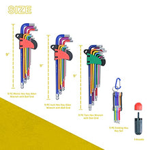 Load image into Gallery viewer, KOTTO Hex Key Allen Wrench Set, Metric, Imperial, Torx, Star Long Arm Ball End Hex Key Set Tools, Industrial Grade Allen Wrench Set with Storage Bag
