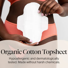 Load image into Gallery viewer, Cora Organic Pads | Ultra Thin Period Pads with Wings | Super Absorbency | Ultra-Absorbent Sanitary Pads for Women | 100% Organic Cotton Topsheet (36 Count)
