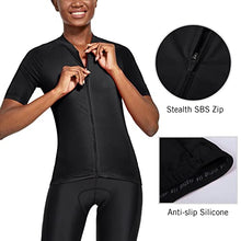 Load image into Gallery viewer, BALEAF Womens Cycling Jersey Bike Shirts Short Sleeve with Pockets Bicycle Biking Tops Breathable Summer UPF Black Size L
