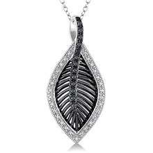 Load image into Gallery viewer, Evoque Round Cut Natural &amp; Treated Black Diamond Pendant Necklace (1/10 Ctw) - Jewelry for Women with 18" Sterling Silver Chain
