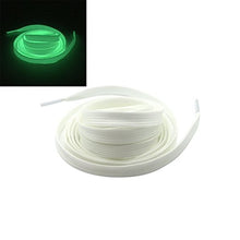 Load image into Gallery viewer, Museya Sports Shoelace Luminous Fluorescent Flat Shoelaces White Tennis Shoe Laces Elastic Shoe Laces 1Pairs
