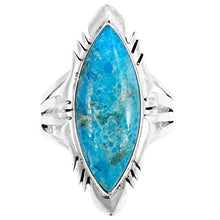Load image into Gallery viewer, Turquoise Ring Sterling Silver 925 Genuine Gemstones Size 6 to 11 (Turquoise, 10)

