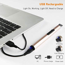 Load image into Gallery viewer, REIDEA Electronic Candle Lighter Arc Windproof Flameless USB Rechargeable Lighter with Safe Button for Home Kitchen Gold

