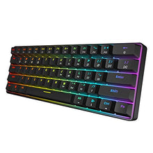 Load image into Gallery viewer, GK61 Hot Swappable Mechanical Gaming Keyboard - 61 Keys Multi Color RGB Illuminated LED Backlit Wired Gaming Keyboard, Waterproof Programmable, for PC/Mac Gamer, Typist (Gateron Optical Red, Black)
