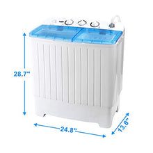 Load image into Gallery viewer, SUPER DEAL 2IN1 Mini Compact Twin Tub Washing Machine 17.6lbs Washer + Spinner Combo, with Timer Control, Drain Hose, Inlet Water Hose and Extra Long Cord
