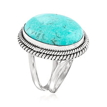 Load image into Gallery viewer, Ross-Simons Turquoise Ring in Sterling Silver. Size 7
