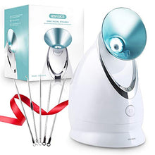 Load image into Gallery viewer, EZBASICS Facial Steamer Nano Ionic Face Steamer for Home Facial Warm Mist Humidifier Atomizer, Humidifier Moisturizing Face Spa Steamer (Blue)
